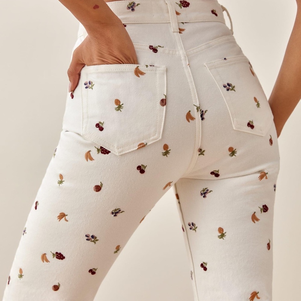 NWT Cynthia Fruitloops High Rise Straight Jeans Reformation